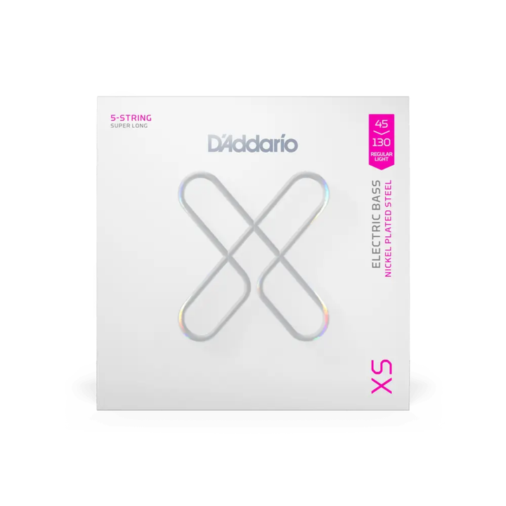 D’Addario XSB45130 XS Regular Light 5-String Super Long Scale Coated Bass Strings (45-130)