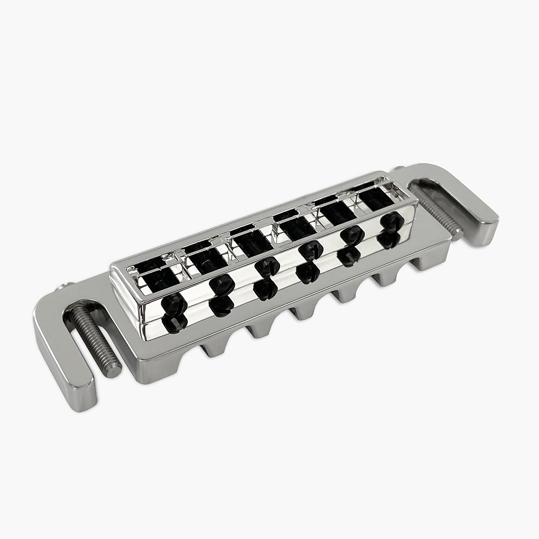 Allparts GB-3347-M01 Leo Quan® Badass Wraparound™ Guitar Bridge with Metric Locking Studs - Nickel