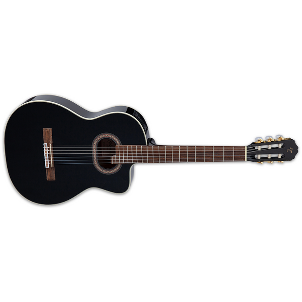 Takamine GC6CE-BLK Classical Cutaway Solid Spruce top TP-4T Preamp RH Classical Guitar - Black Gloss