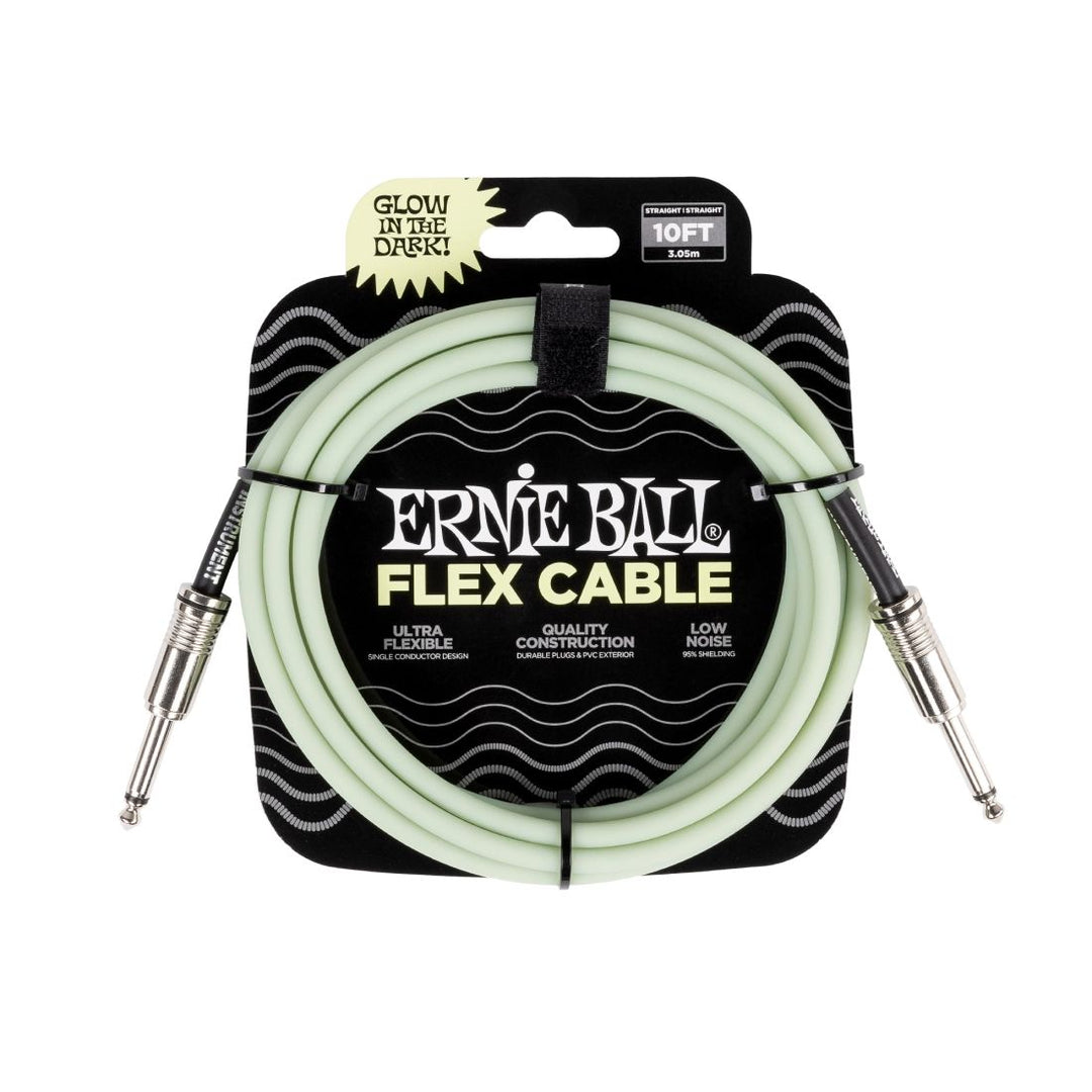 Ernie Ball Flex Instrument Cable Straight/Straight 10 ft - Glow in the Dark