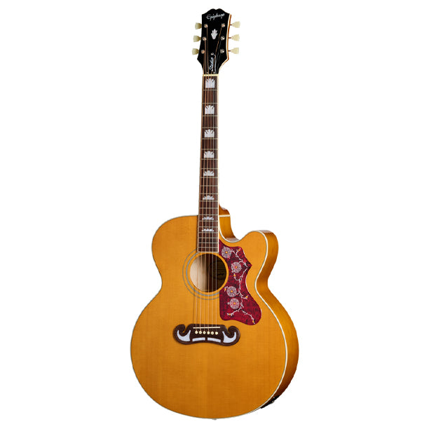 Cutaway J-200 Studio acoustic/electric with maple back and sides in Natural finish.