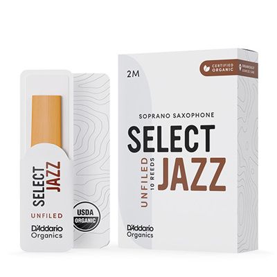 D'Addario Woodwinds ORRS10SSX2M Select Jazz, Soprano Saxophone - Unfiled, 2M, Box Of 10