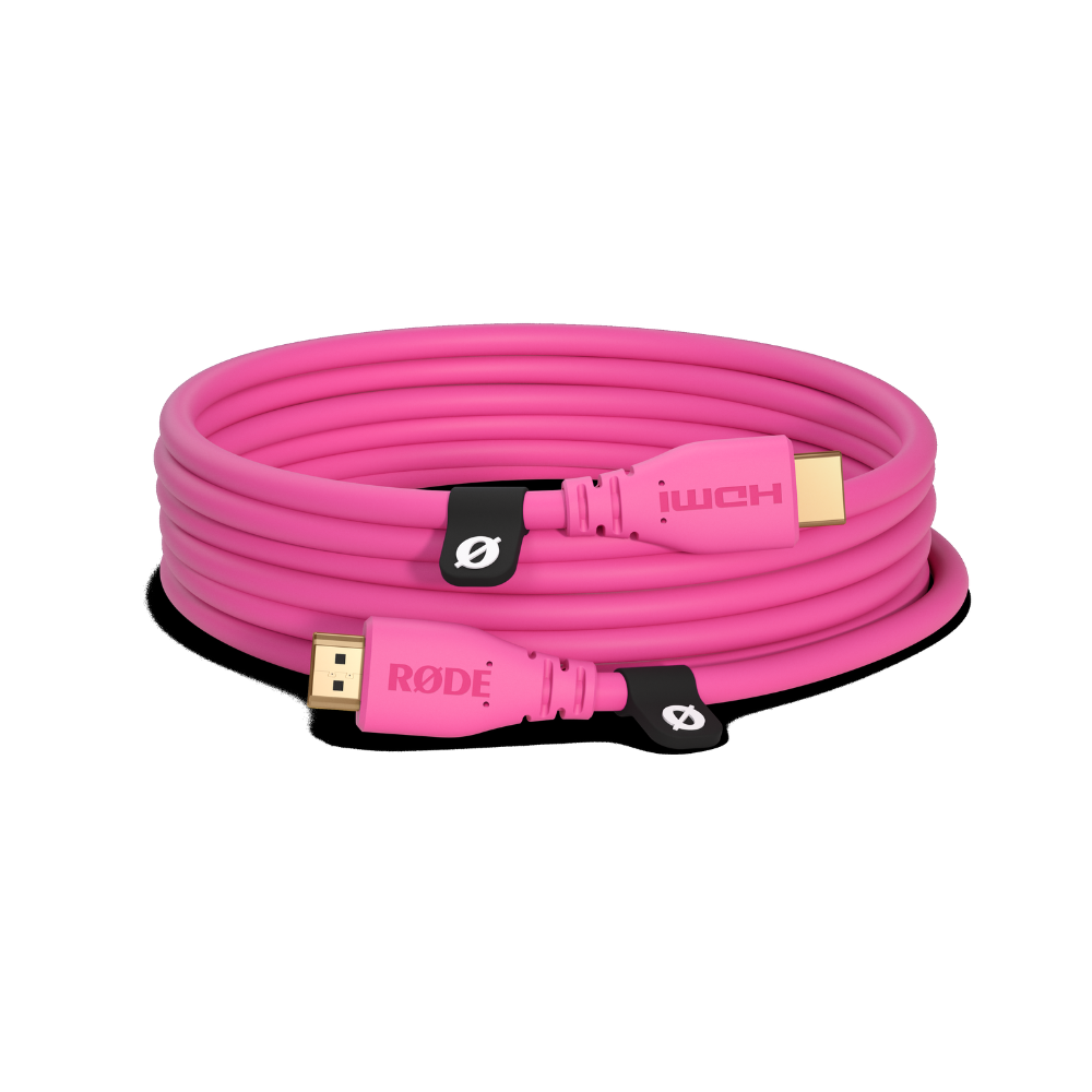 Rode HDMICABLE3M-P 3M - 2.0 HDMI Cable, (dia 6mm) - Pink