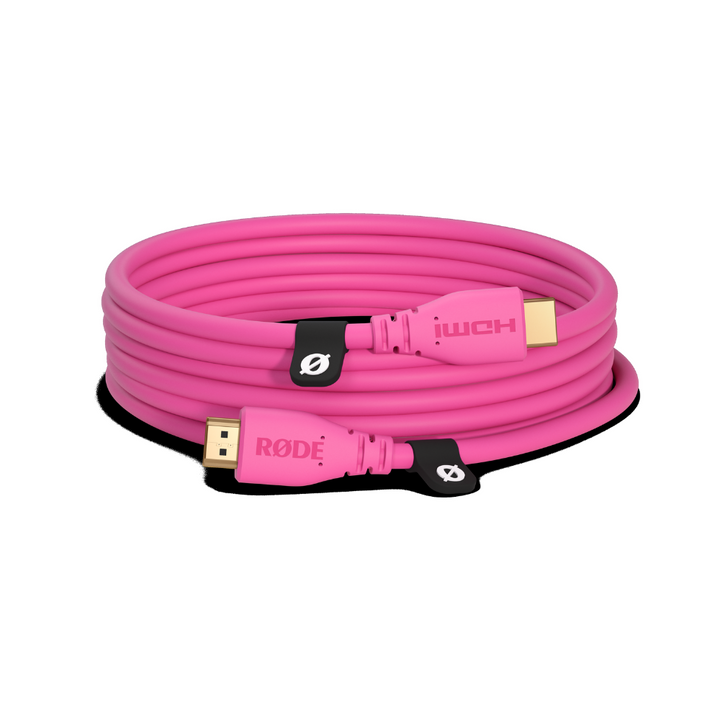Rode HDMICABLE3M-P 3M - 2.0 HDMI Cable, (dia 6mm) - Pink