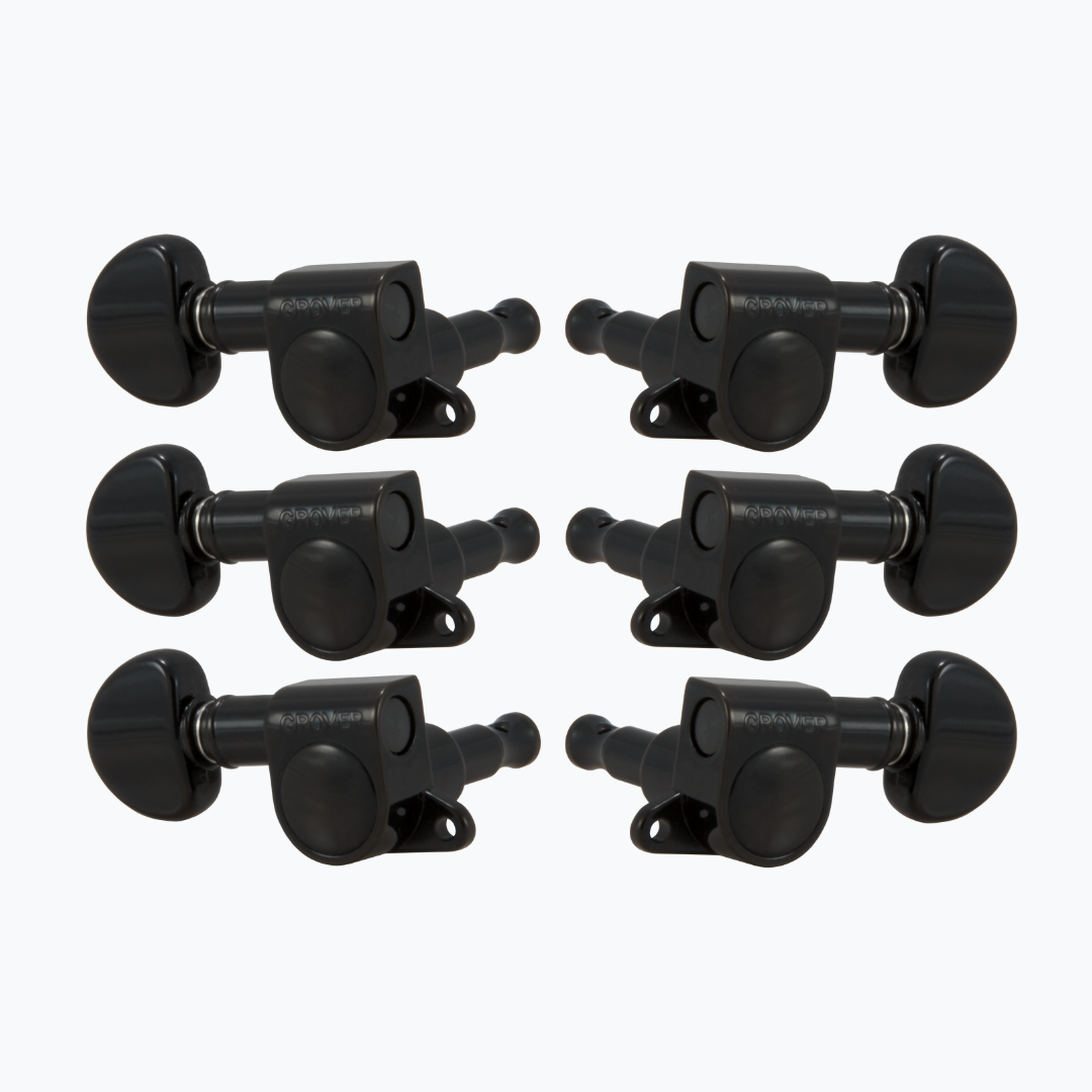Allparts TK-7906-003 Grover 3x3 (3 Treble x 3 Bass) Mini Rotomatics Black
