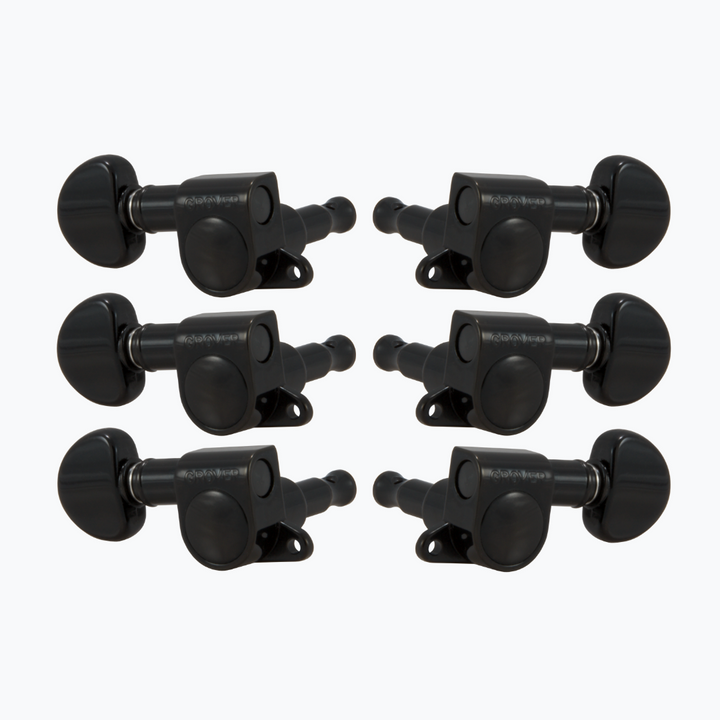 Allparts TK-7906-003 Grover 3x3 (3 Treble x 3 Bass) Mini Rotomatics Black