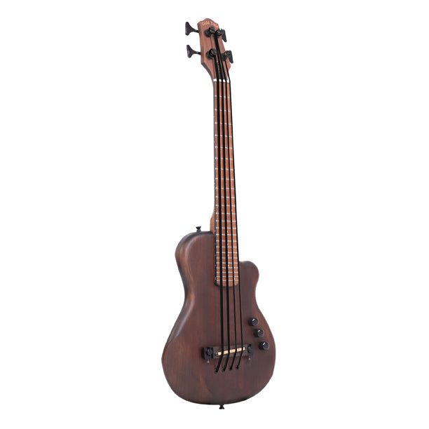 Gold Tone 23-Inch Scale Matte Black Electric Microbass with Gig Bag
