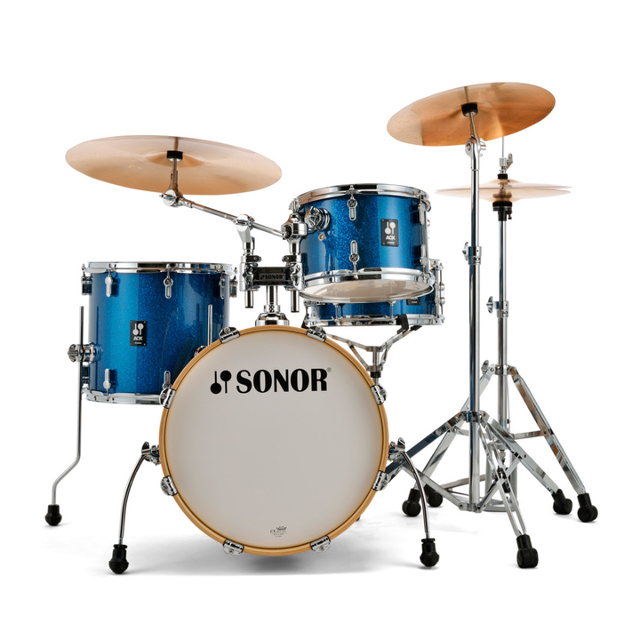 Sonor AQX Jazz Set 4-Piece Drum Kit  with Cymbal / Tom Holder - Blue Ocean Sparkle