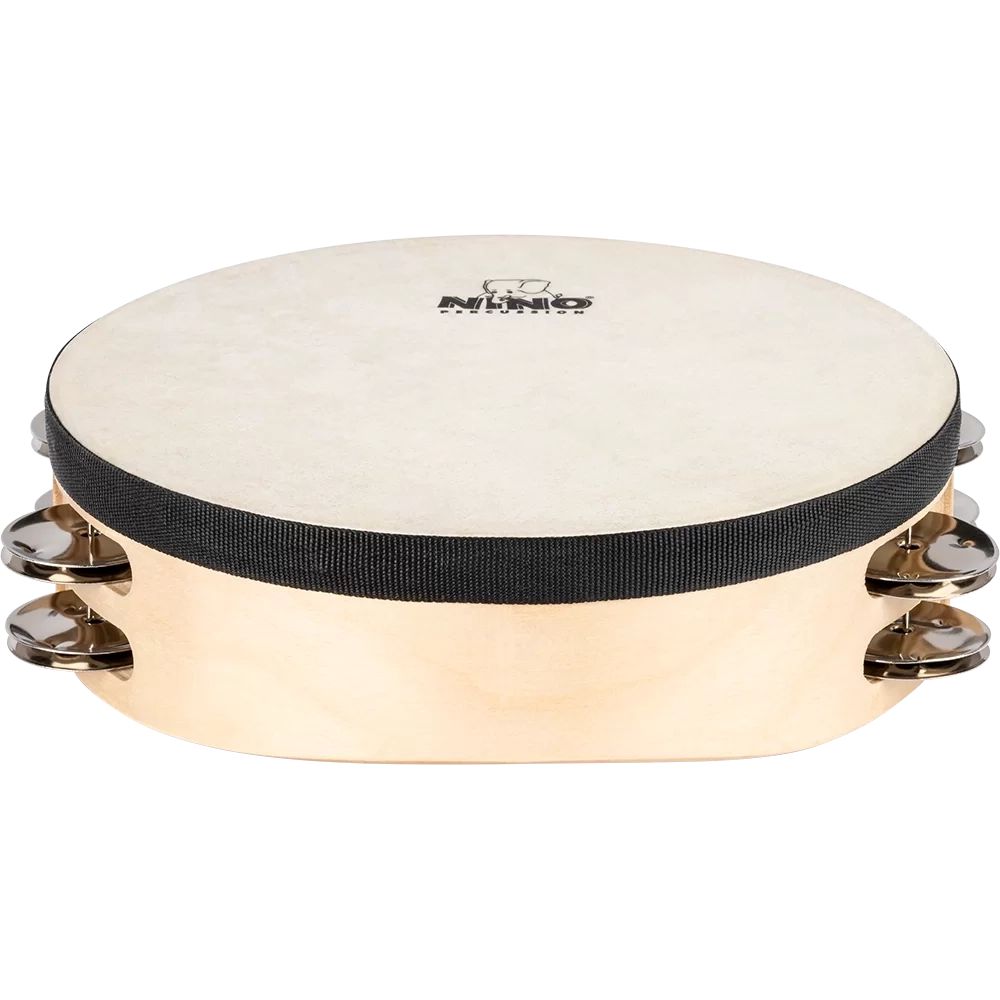 Nino Percussion Double Row Headed Wood Tambourine - 8''