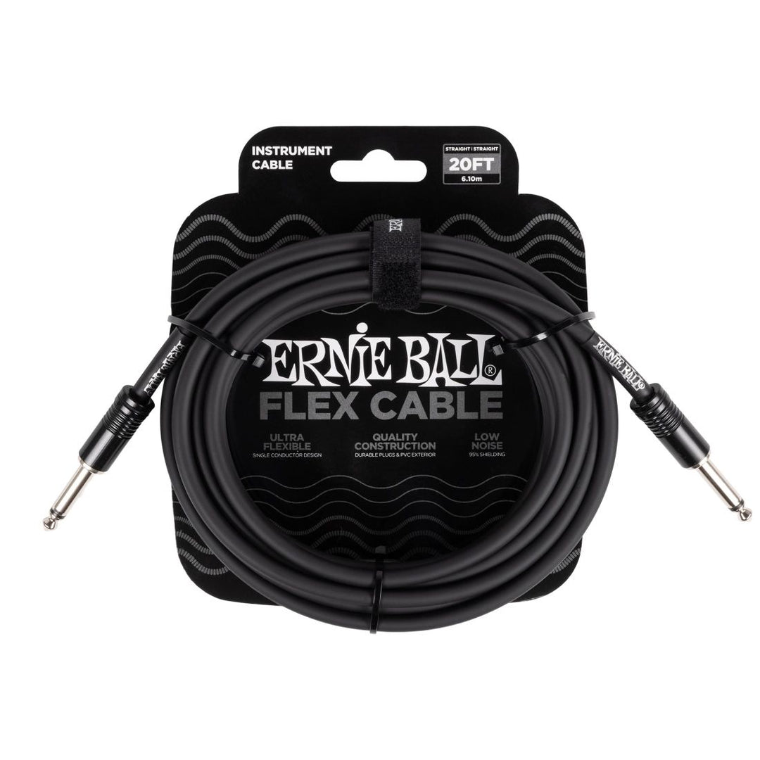 Ernie Ball Flex Instrument Cable Straight/Straight 20 ft - Black