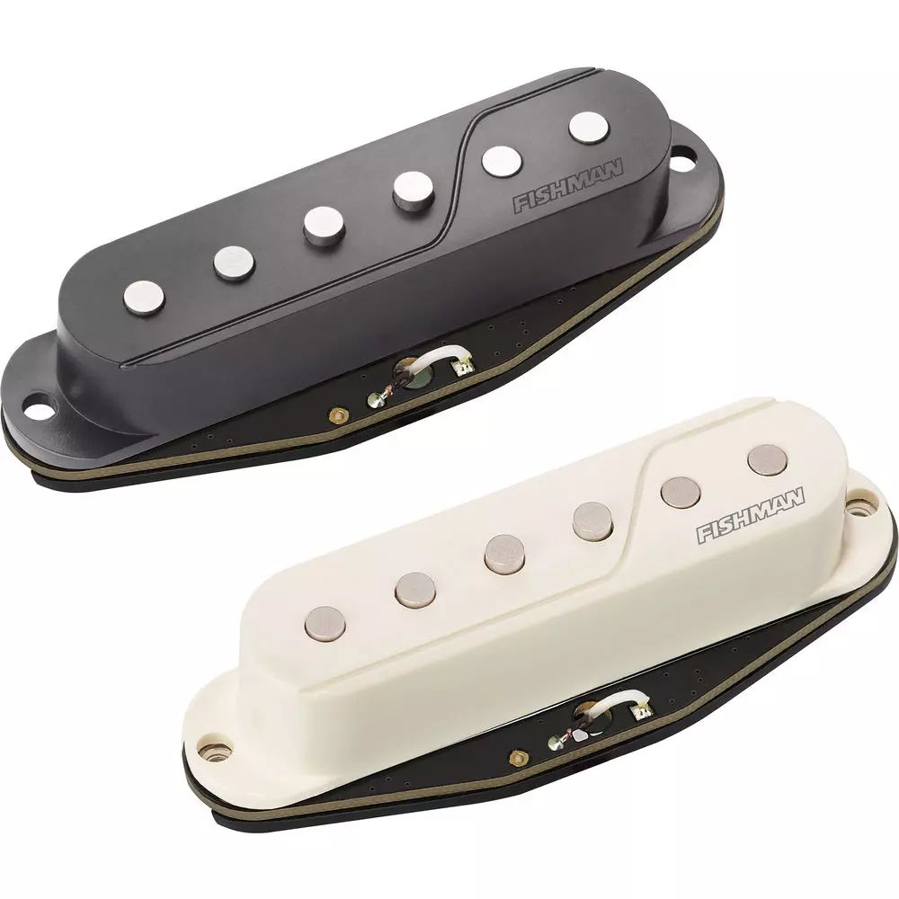 Fishman PRF-SSS-BA1 Fluence SS Single Width Pickup, Active, Black/White for HSH & HSS