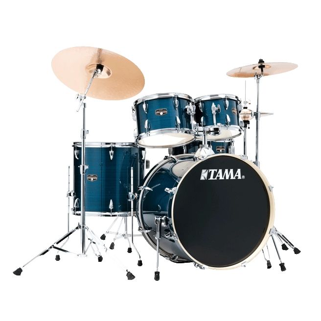 Tama Imperialstar 5-Piece Drum Kit (22,10,12,16,SD) with Cymbals and Hardware - Hairline Blue