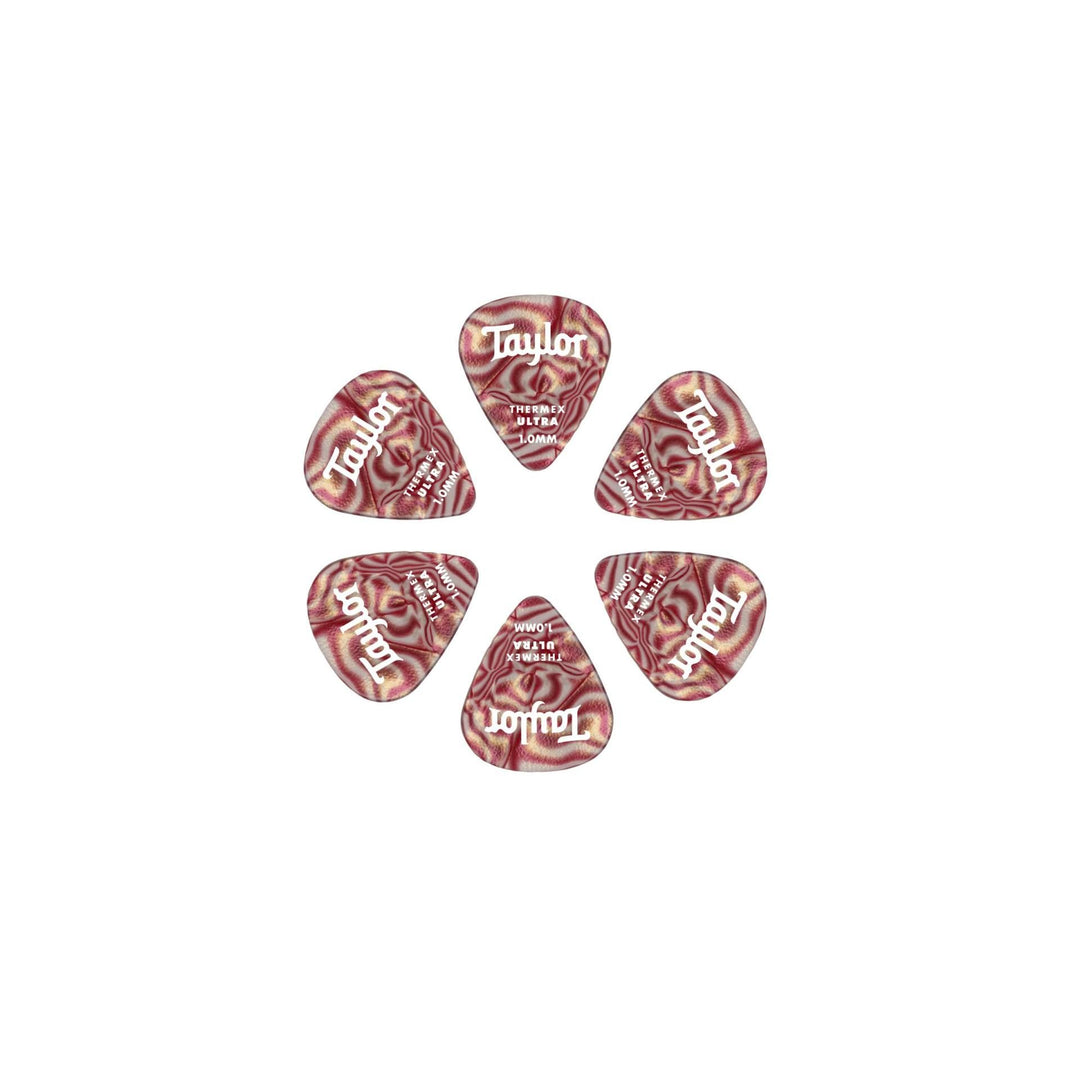 Taylor Picks,Thermex,351-1.00mm Ruby Swirl Ultra,6-pc