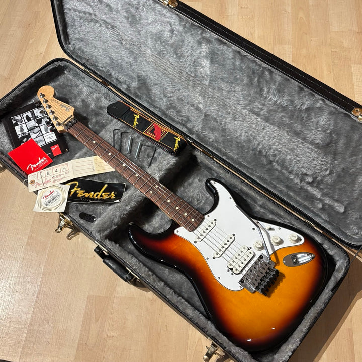 Used Fender Fat Strat with Floyd Rose II & Hard Shell Case (Rosewood - 3-Color Sunburst - 2000) - View 21