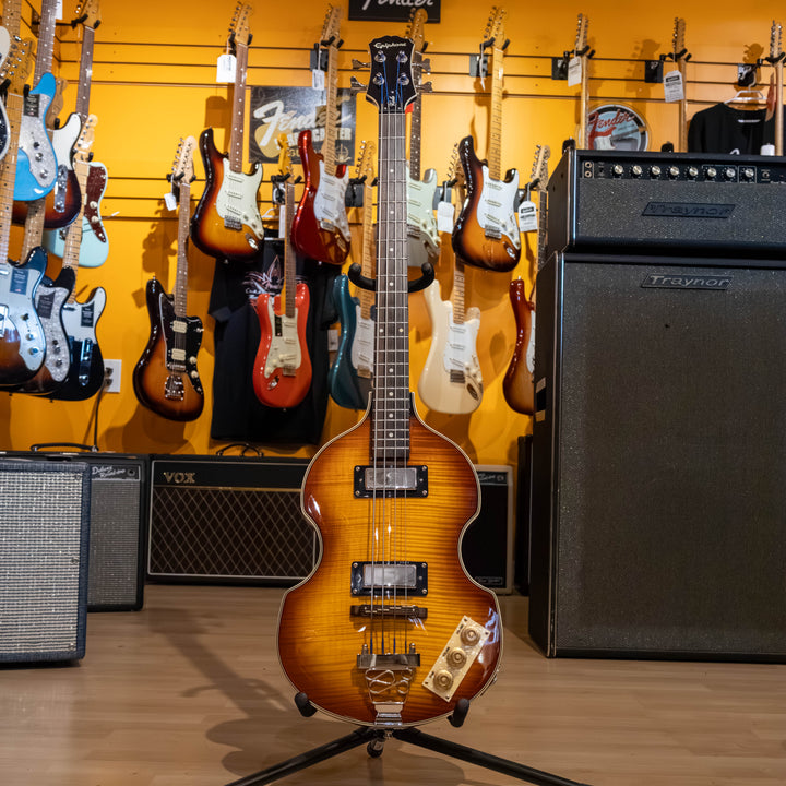 Epiphone - Viola Bass (Sunburst)  w/ Fender Gig Bag - 2014 - USED Electric Bass Guitar