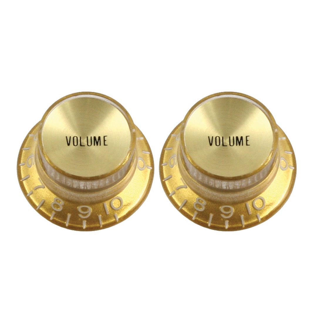 Allparts PK-0184-B32 Gold Volume Reflector Knobs - 50 Piece Bulk Pack