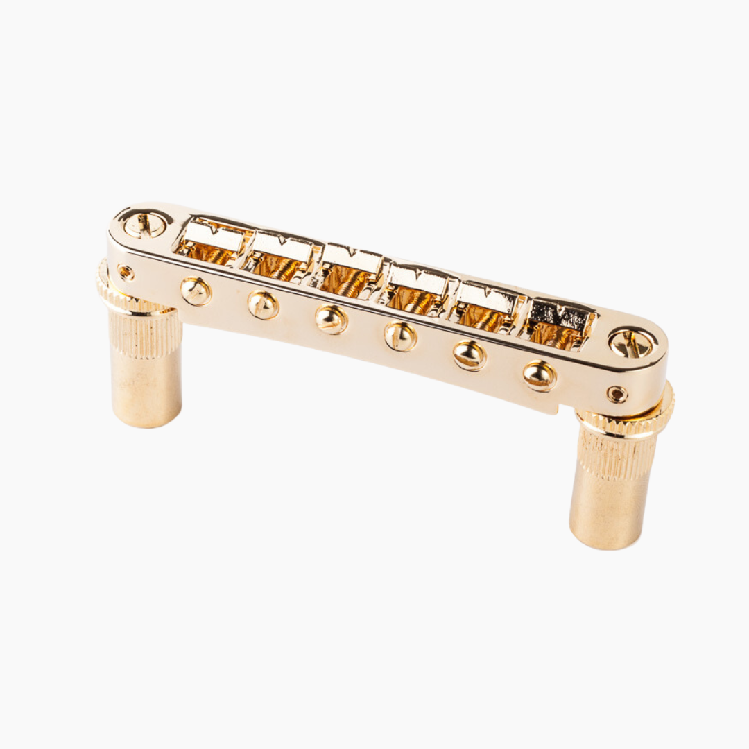 Allparts GB-0524-002 Tonepros TPFP Metric Tunematic, Large Posts, Pre-Notched Saddles, Gold