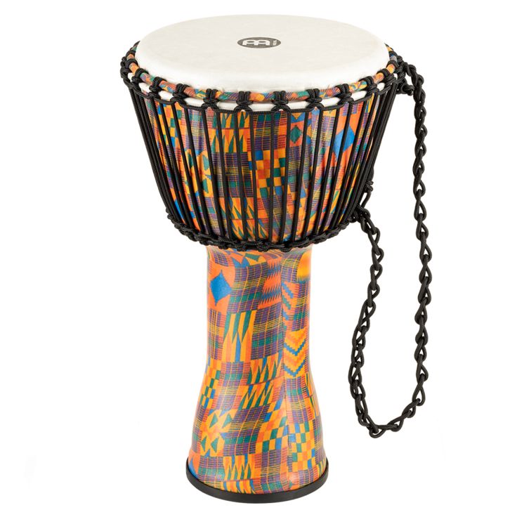 Meinl Percussion 10" Rope Tuned Travel Series Djembe Synthetic Head (Patented) Kenyan Quilt