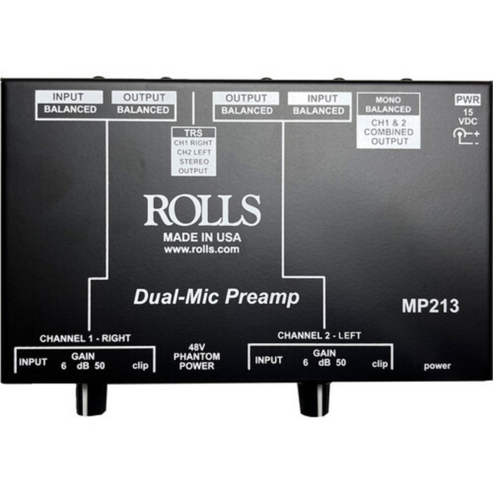 Rolls MP213 2 Ch. Mic Preamp