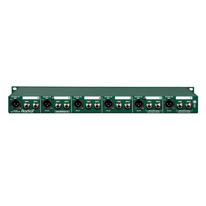 Radial JD 6 - Six-Channel Passive Direct Box with Jensen Transformers in Rackmount Chassis