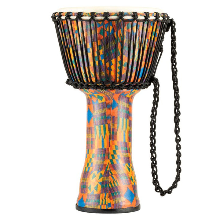 Meinl Percussion 10" Rope Tuned Travel Series Djembe Hand Selected Goatskin Head (Patented) Kenyan Quilt