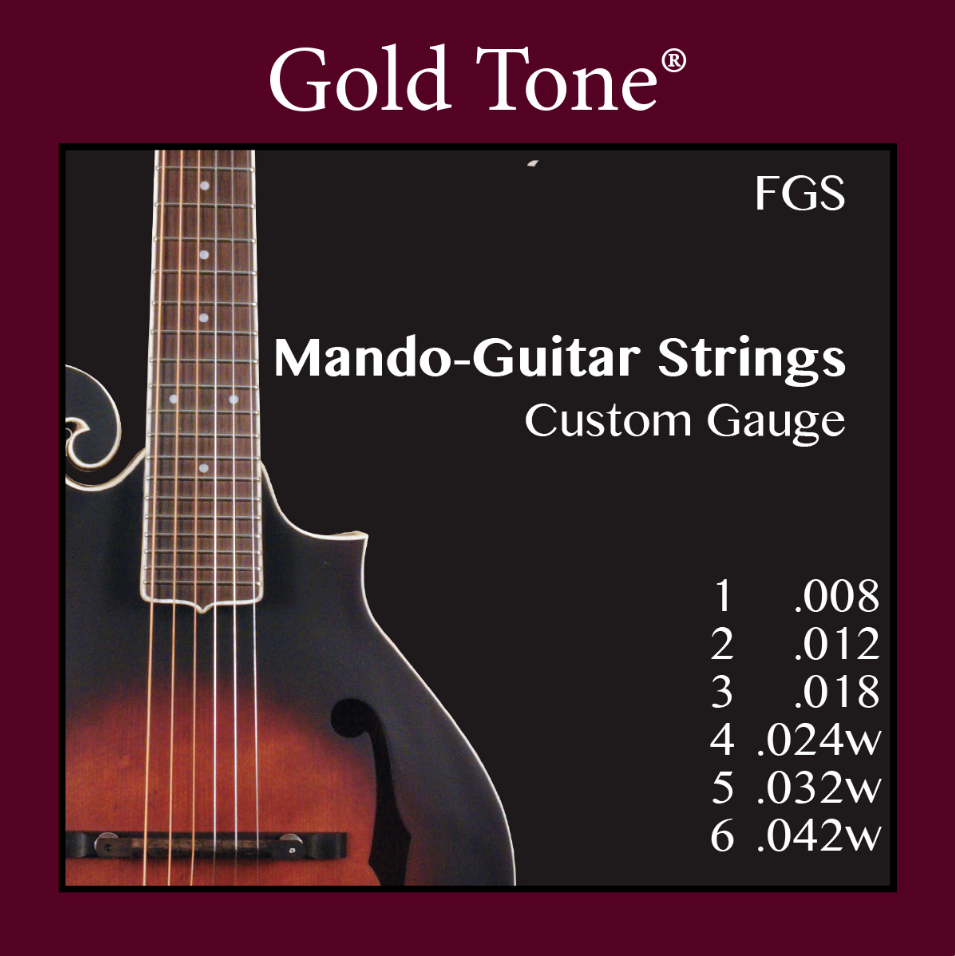 These custom-gauge, guitar-style strings are specially designed for use with the F-6 and A-6 Mando-Guitars. NOTE: Does not work with GM-6+ which uses BTS strings.Features&bull; String Gauges: .042w, .032w, .024w, .018, .012, .008&bull; Bronze-wound for a warm, bright tone&bull; Environmentally friendly, corrosion-resistant packaging