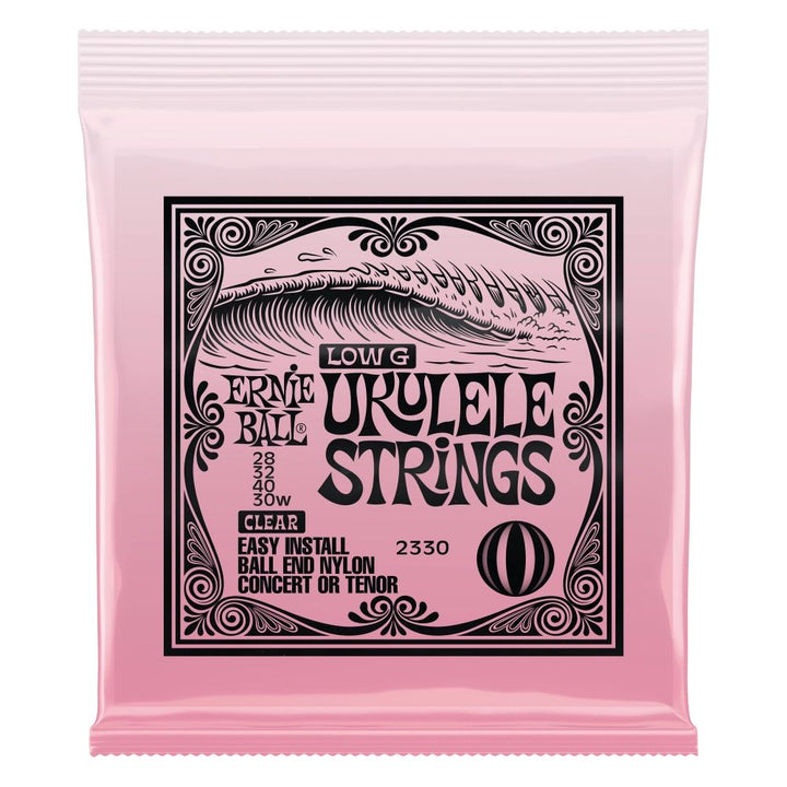 Ernie Ball Concert/Tenor Ukulele Strings, Low G, Ball-end - Clear
