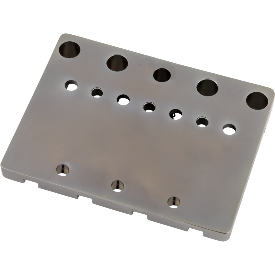 Fender ® HiMass™ String-Through 4-String Bass Bridge Assembly With Brass Saddles -  Black Chrome