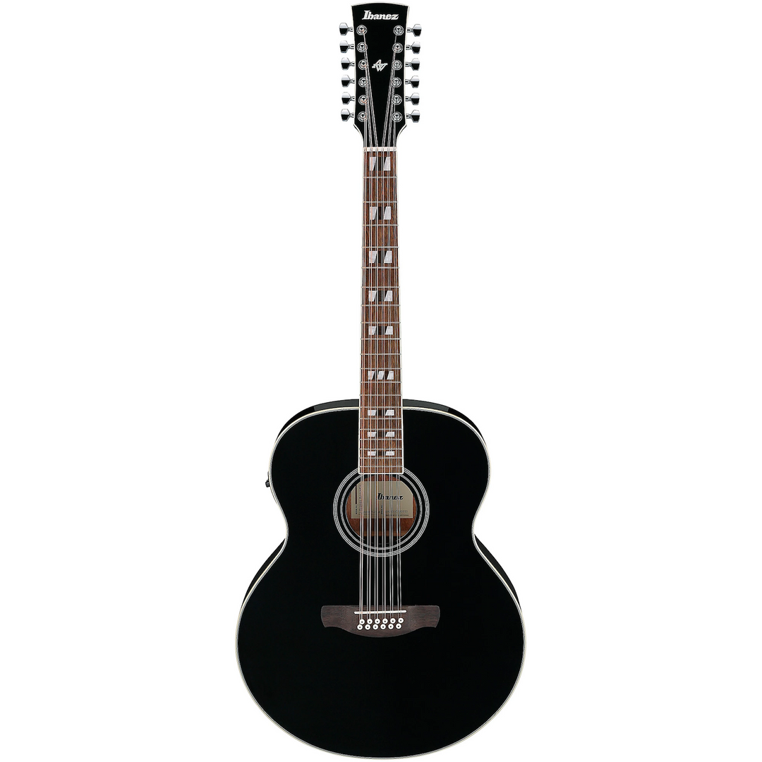Ibanez AJ7012M1EBK Jumbo 12-String Acoustic-Electric Guitar Black High Gloss