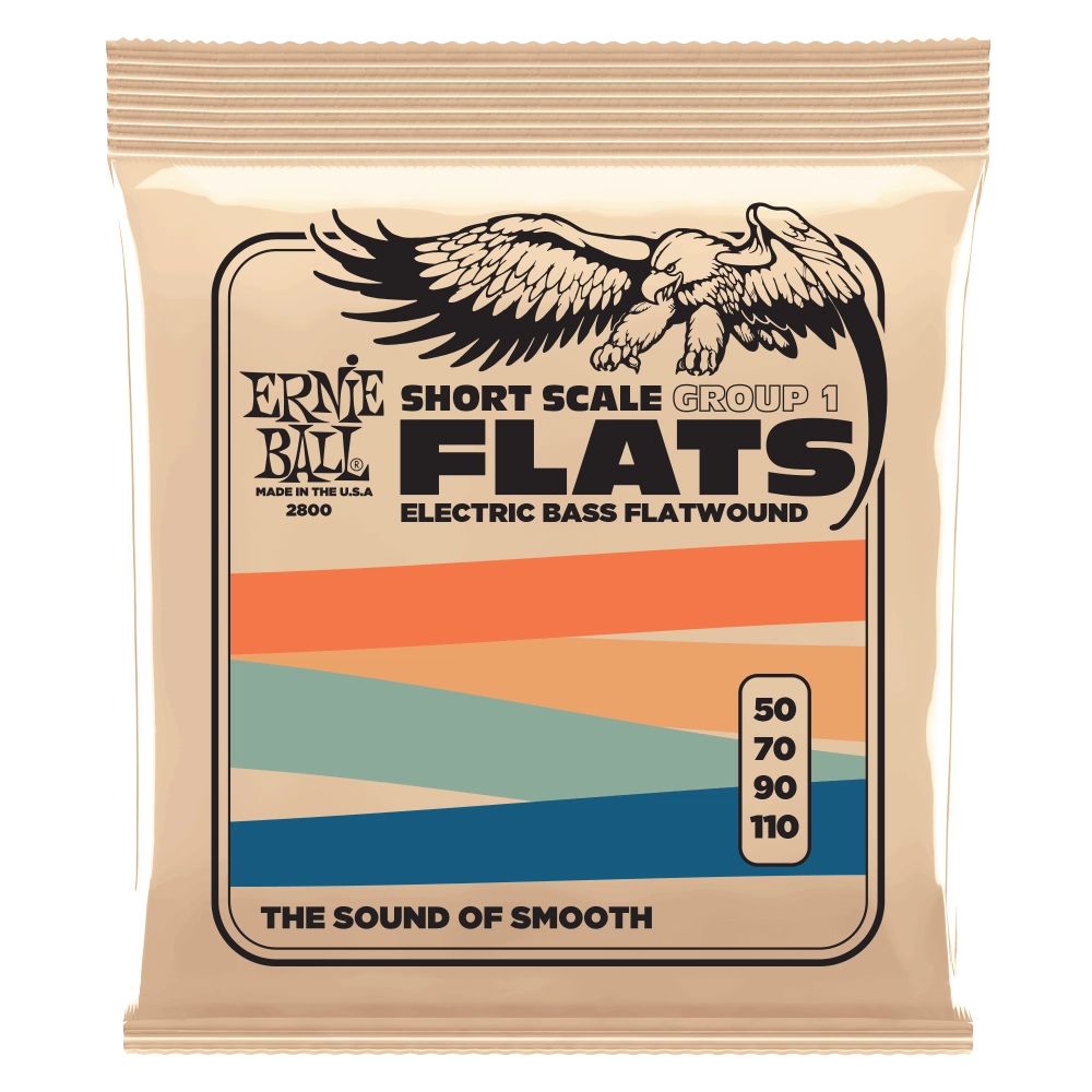 Ernie Ball Flatwound Group 1 Short Scale Electric Bass Strings - 50-110