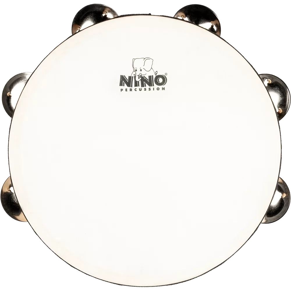 Nino Percussion Single Row Headed Wood Tambourine - 8''