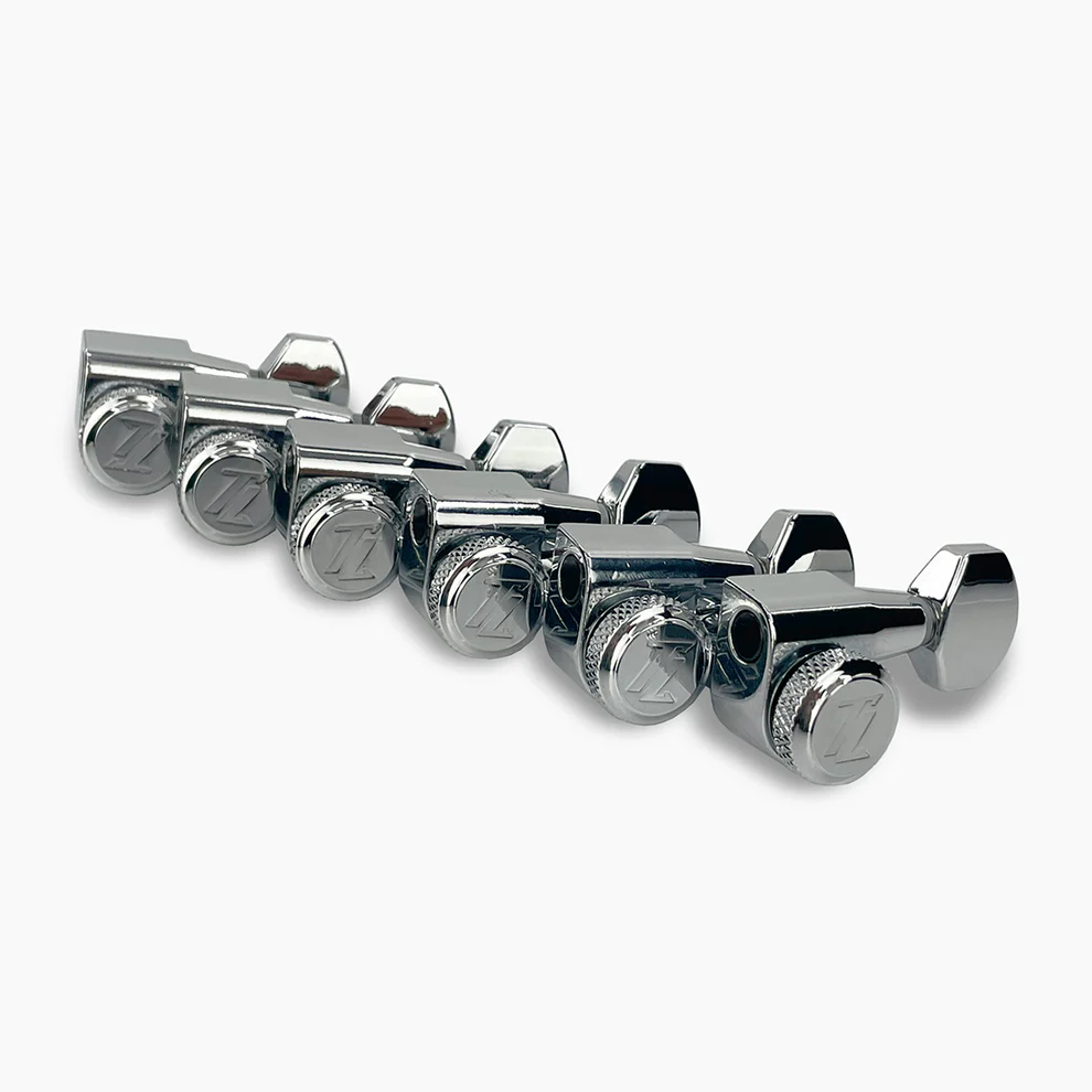 Allparts TK-7107-010 True-Lok Mid-Size Locking Tuners - 6-in-line, Single Pin, Chrome