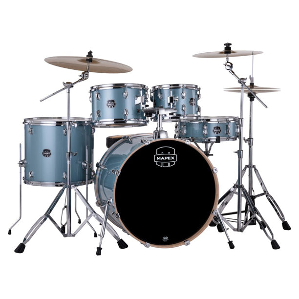 Mapex Venus 5-Piece Drum Kit (22,10,12,16,SD) with Hardware and Cymbals - Aqua Blue Sparkle