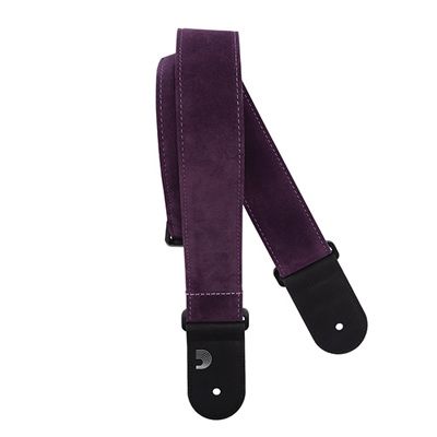 D'Addario 20SS06-DX 2.0 Lth Suede Guitar Strap - Purple Leather