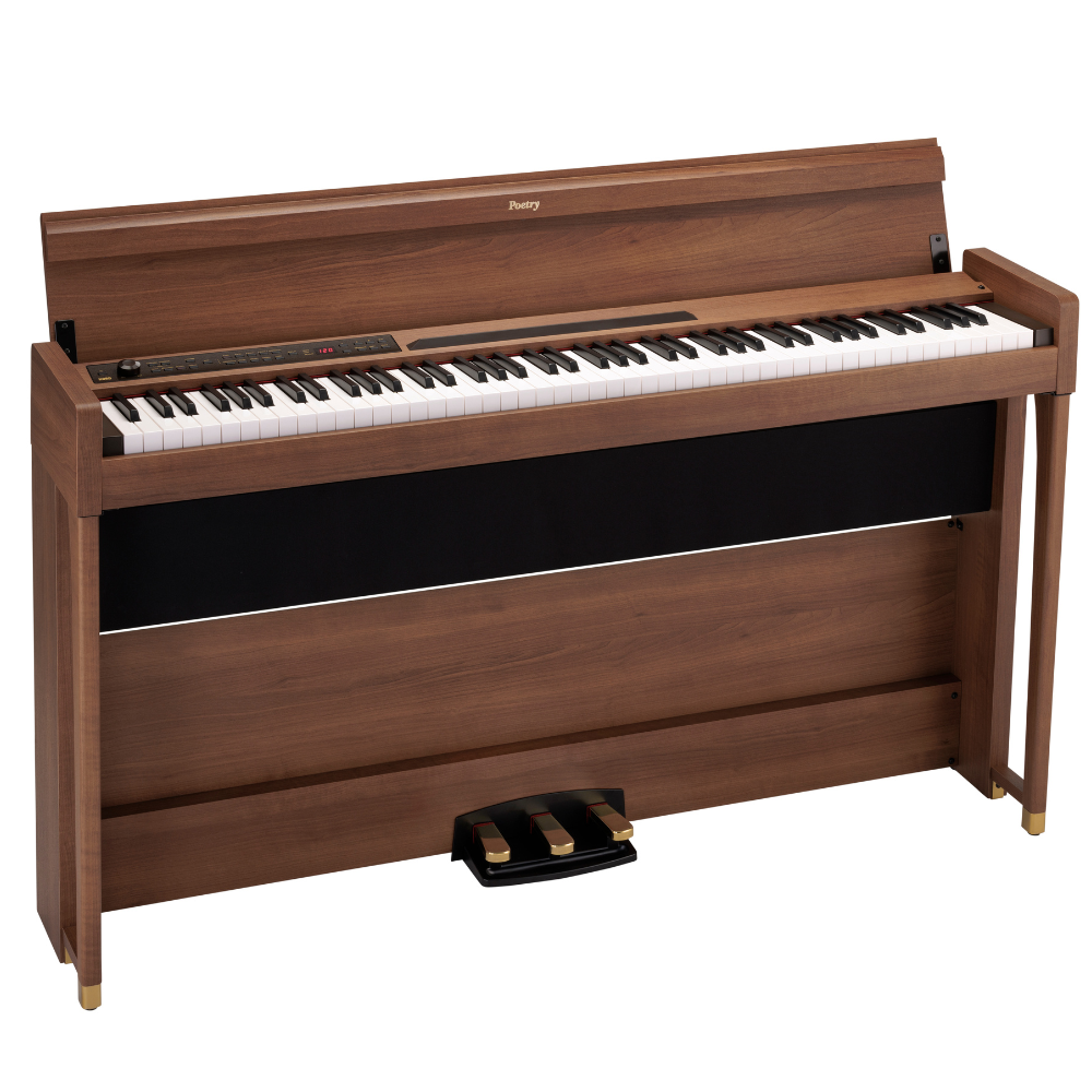 Korg POETRY 88-key RH3 Elegant Upright Digital Piano w/ Bluetooth Audio Playing - Wood Grain Exterior