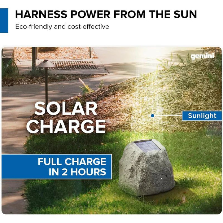 Gemini GHRK-500LTMS-PR Outdoor Solar Rock LED Bluetooth Speakers