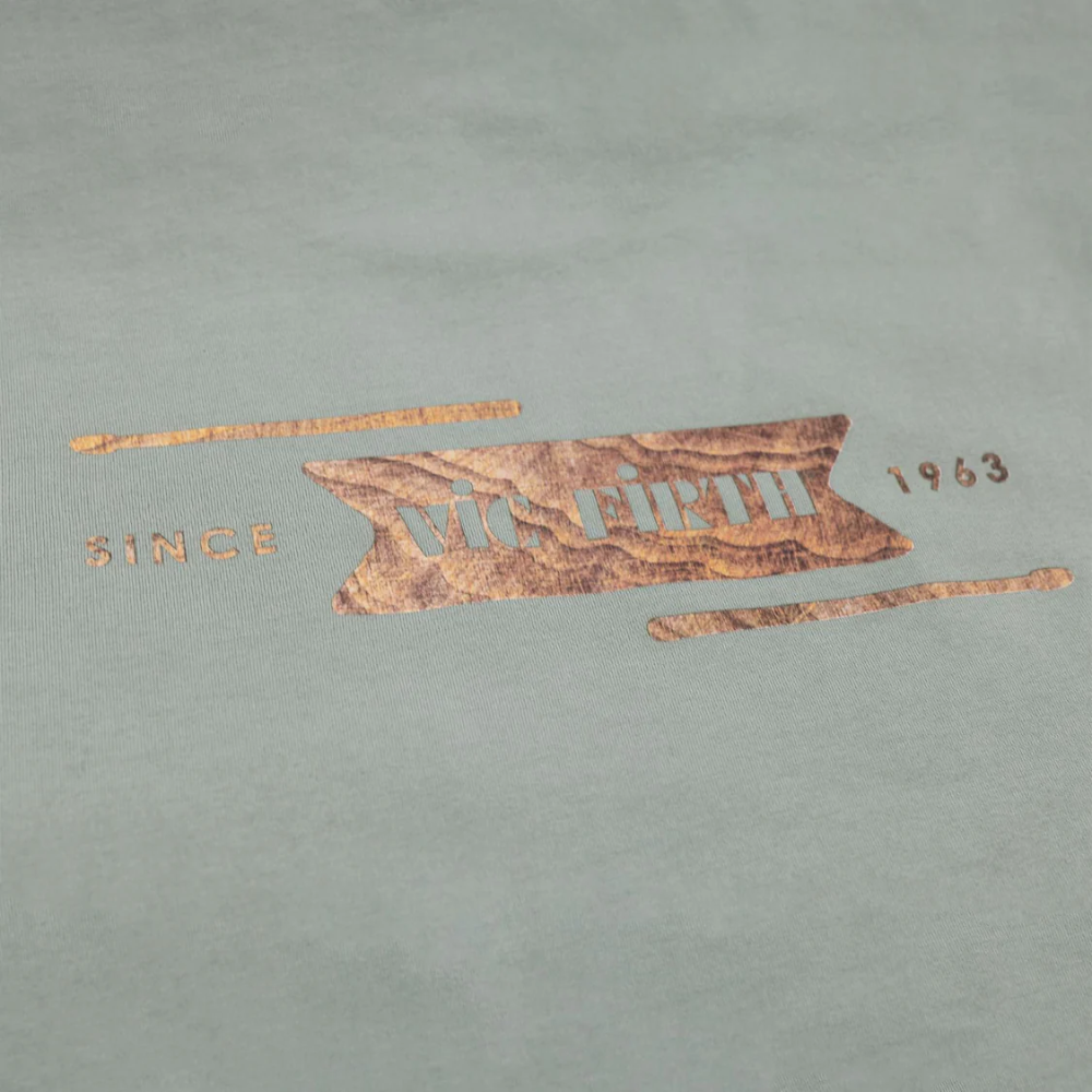 Vic Firth VATS0043- LE Limited Edition Sage Woodgrain Tee Shirt - L