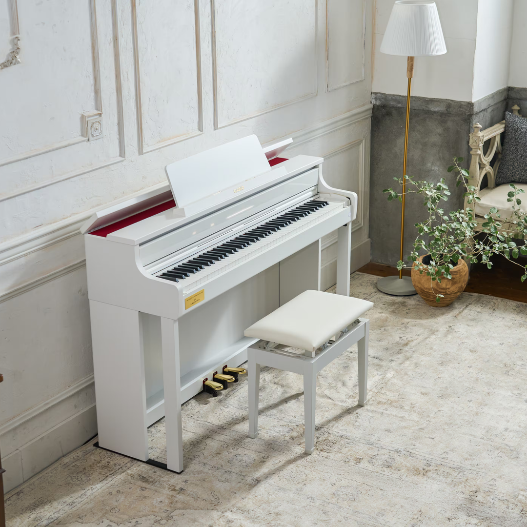 Casio AP-750WE Celviano 88-note Upright Style Cabinet Digital Piano w/ C. Bechstein w/ 29 tones bench included - White