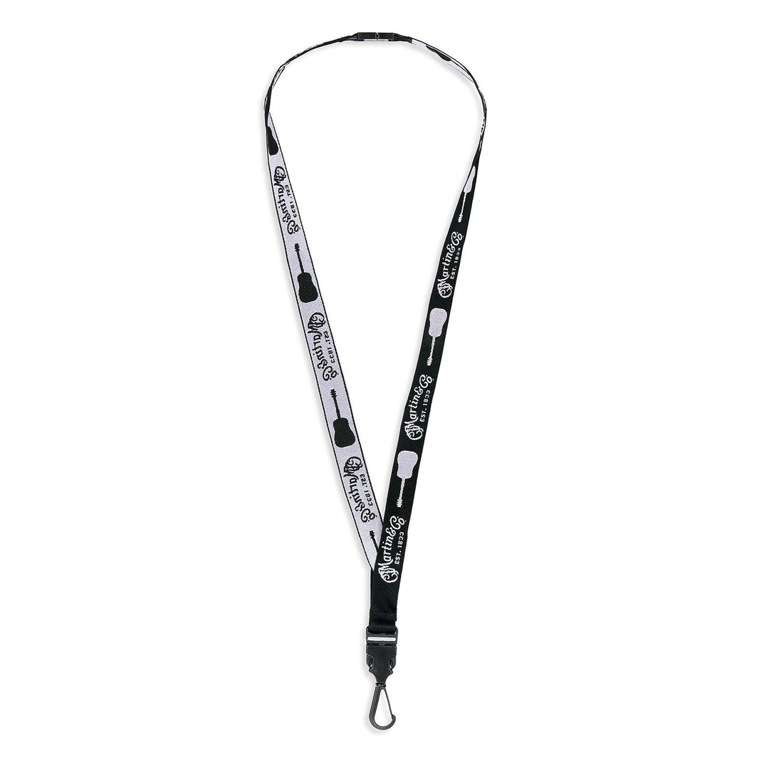 Martin 18N0354 Black/White – Martin Gear Lanyard with Plastic Clip, Size 0.75 x 36