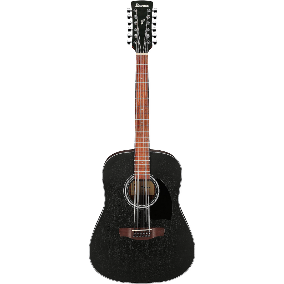 Ibanez PF5412WKH 12-String Dreadnought Acoustic Guitar Weathered Black Open Pore