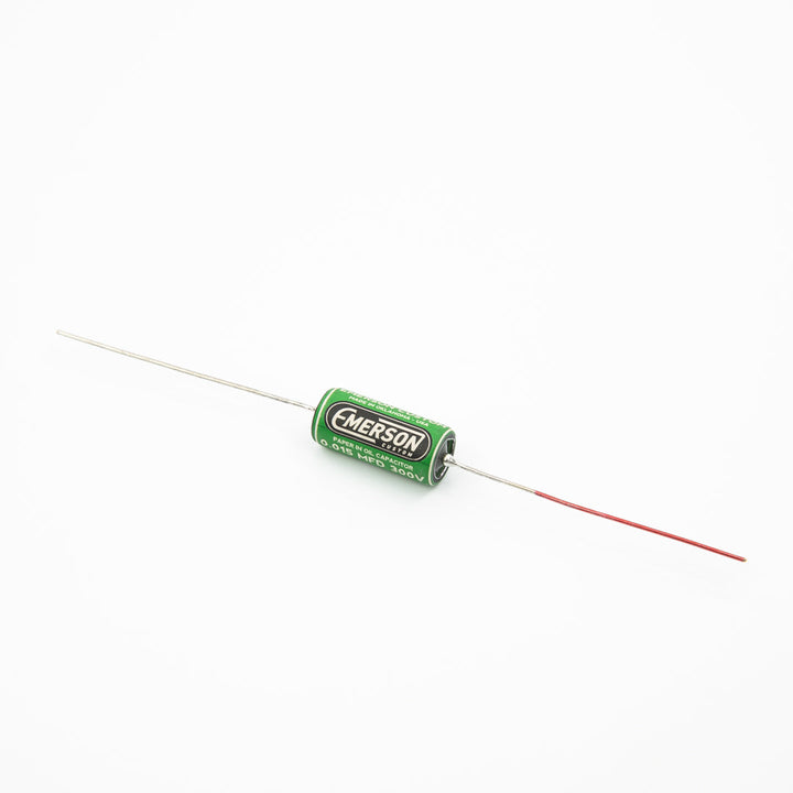 Allparts EP-4402-S00  Emerson Custom Paper-in-Oil Capacitors - 0.015uf, Green & Cream - Single