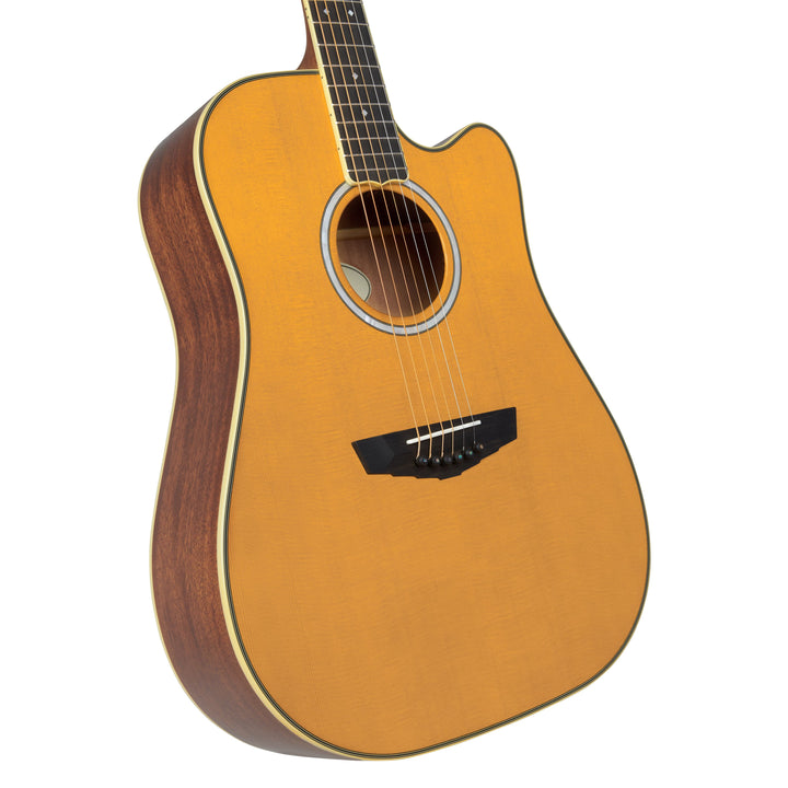 D'Angelico DAED500VNATGP2 Bowery Dreadnought CE Includes Hard Case - Vintage Natural