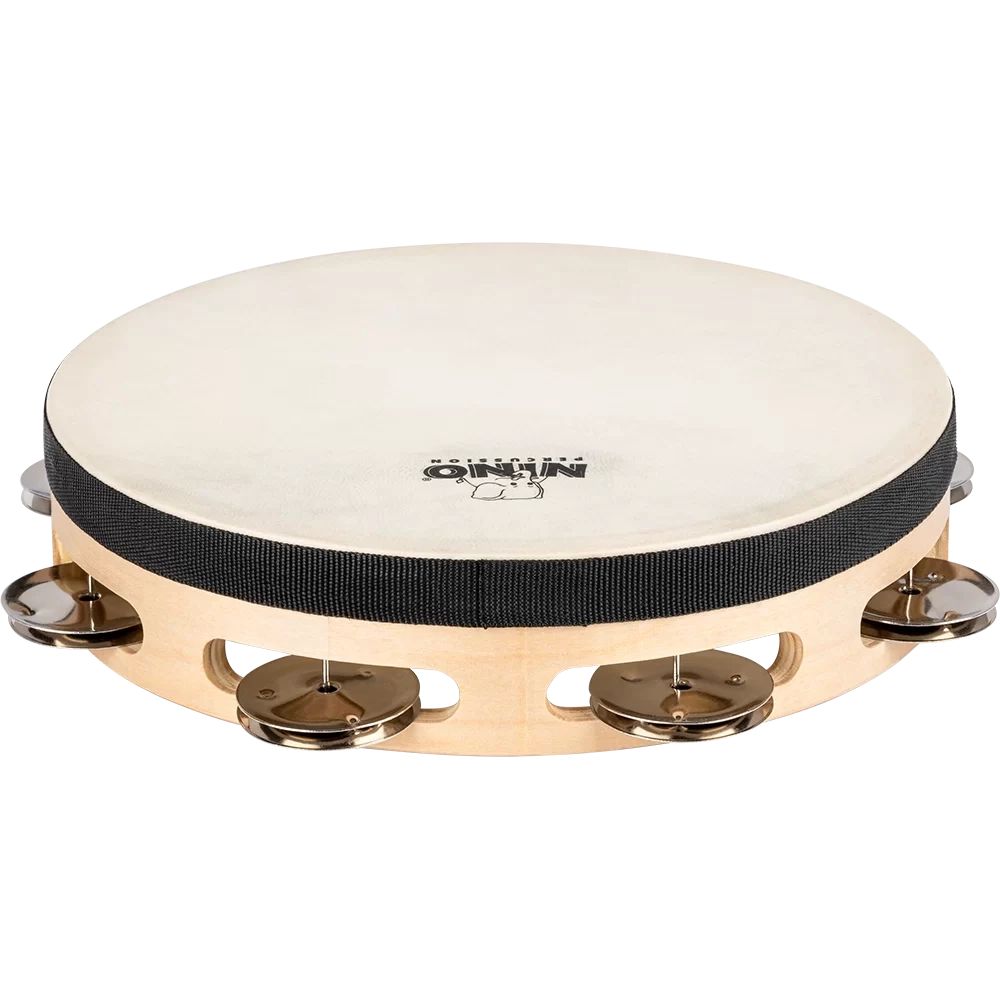Nino Percussion Single Row Headed Wood Tambourine - 8''
