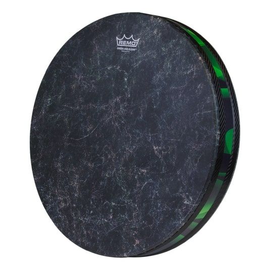 Remo ET-0216-41 Ocean Drum, Nightwaves, Green And Clean, 16" Diameter, 2 1/2" Depth, Skyndeep Graphic, Green
