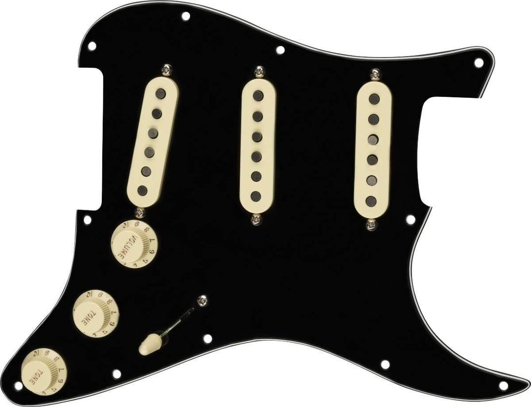 Fender Pre-Wired Strat Pickguard, Tex-Mex SSS - Black
