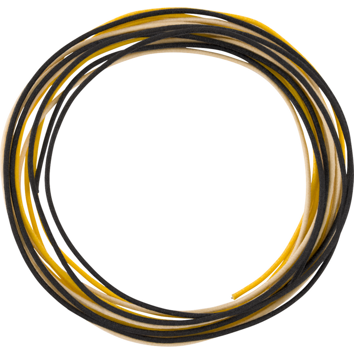 Fender Pure Vintage Cloth Wire -  22 AWG -  5′ Black -  White -  Yellow