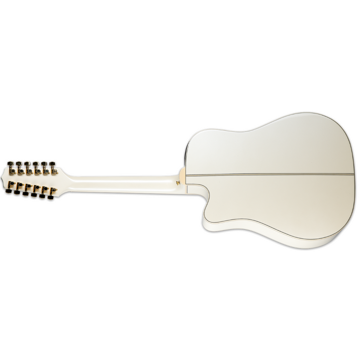 Takamine GD37CE-12-PW Dreadnought 12 String- Solid Spruce Top Pearl White Finish -TP-3G preamp - Gig bag included