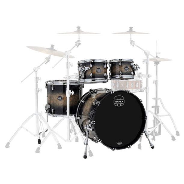 Mapex Saturn VI 4-Piece Shell Pack (22,10,12,16) - Black Ink Burst