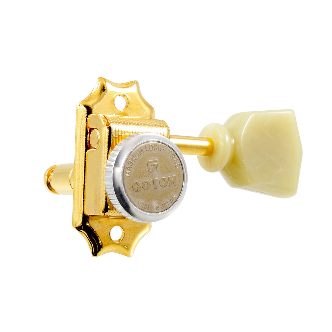 Allparts TK-0736 Gotoh SD90-MGT 3x3 Locking Tuners with Keystone Buttons Gold