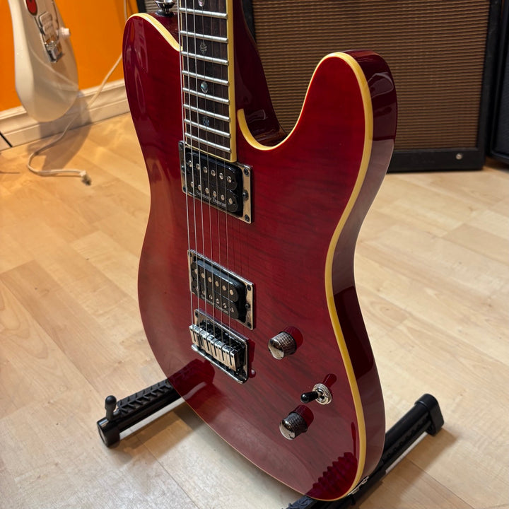 Fender - FMT-HH Carved Top Telecaster - Transparent Crimson Red w/ Fender Bag (2012) - USED